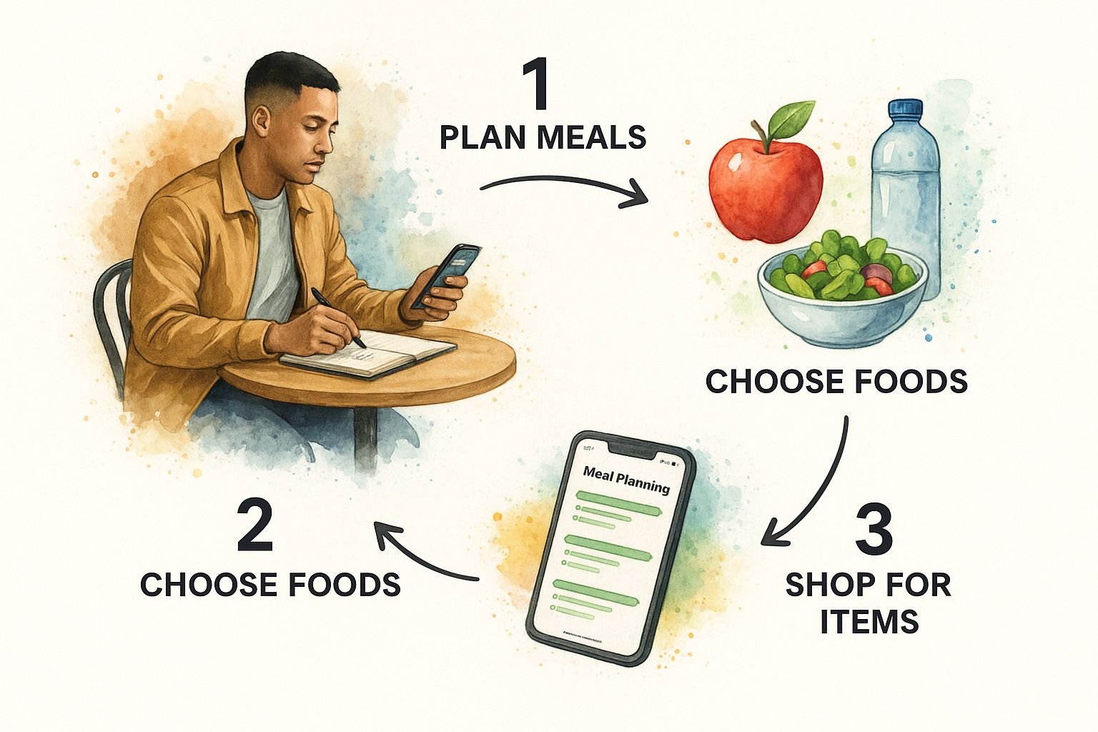 Infographic about how to eat healthy while traveling