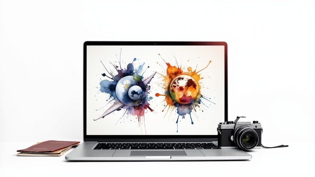 A group of friends using their smartphones to navigate and coordinate plans in a new city.